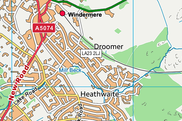 LA23 2LJ map - OS VectorMap District (Ordnance Survey)