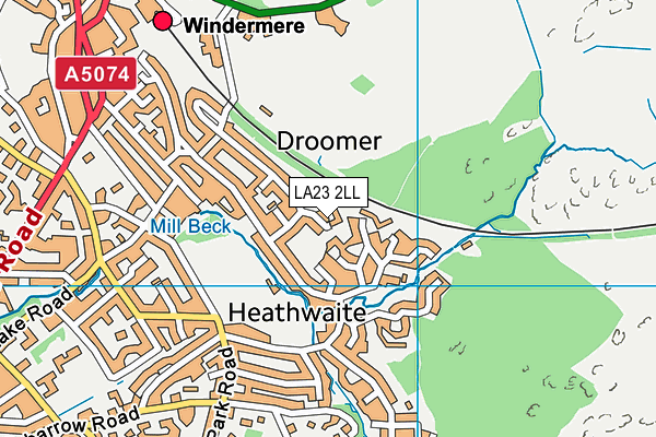 LA23 2LL map - OS VectorMap District (Ordnance Survey)