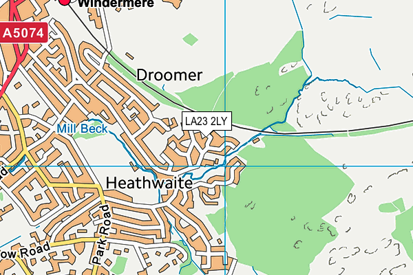 LA23 2LY map - OS VectorMap District (Ordnance Survey)