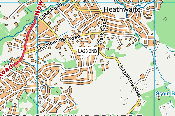 LA23 2NB map - OS VectorMap District (Ordnance Survey)