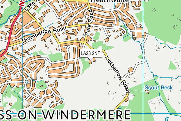 LA23 2NF map - OS VectorMap District (Ordnance Survey)