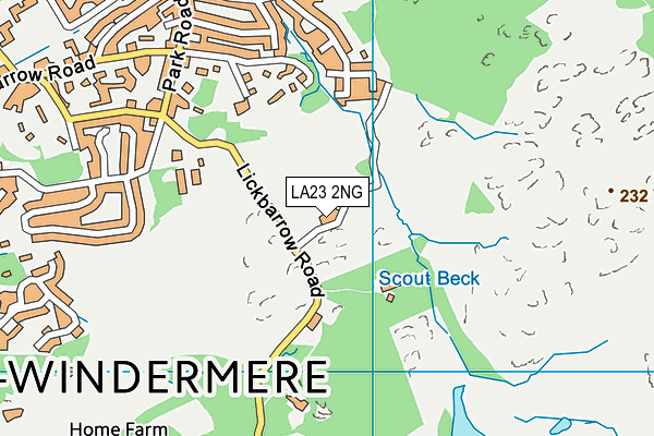 LA23 2NG map - OS VectorMap District (Ordnance Survey)