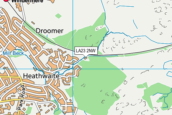 LA23 2NW map - OS VectorMap District (Ordnance Survey)