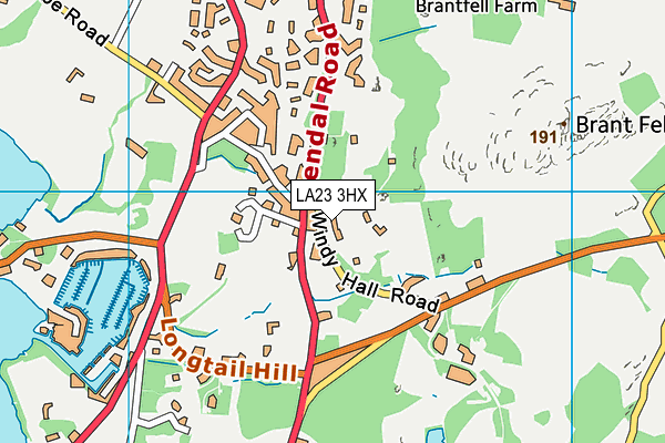 LA23 3HX map - OS VectorMap District (Ordnance Survey)