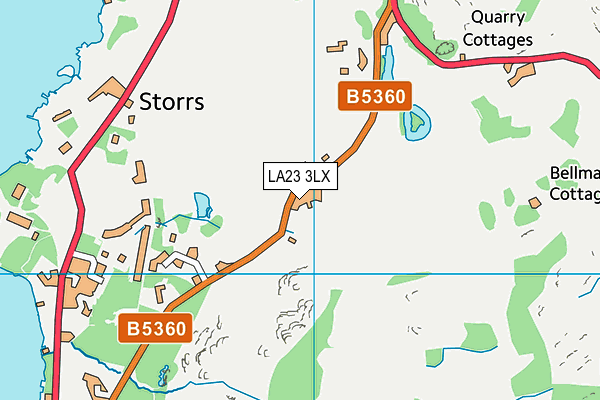 LA23 3LX map - OS VectorMap District (Ordnance Survey)