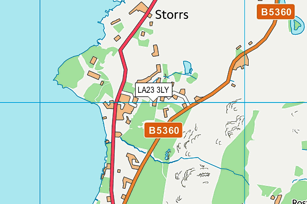 LA23 3LY map - OS VectorMap District (Ordnance Survey)