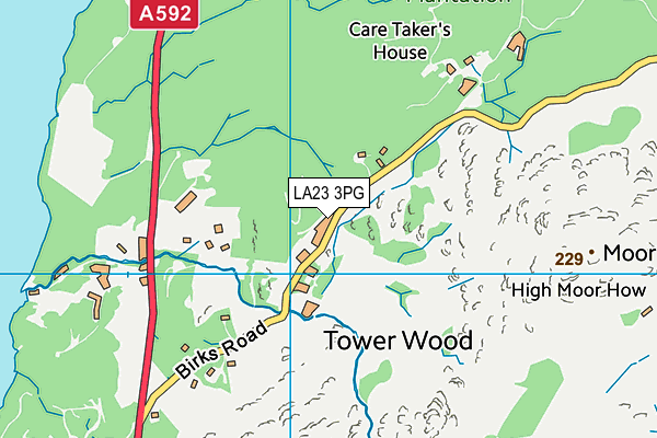 LA23 3PG map - OS VectorMap District (Ordnance Survey)