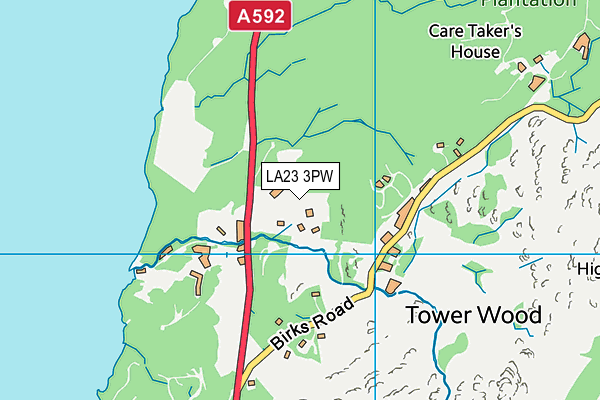 LA23 3PW map - OS VectorMap District (Ordnance Survey)