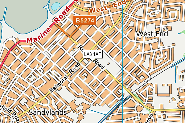 LA3 1AF map - OS VectorMap District (Ordnance Survey)