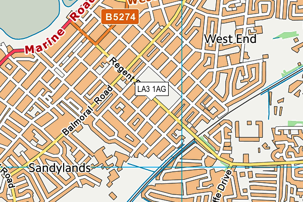 LA3 1AG map - OS VectorMap District (Ordnance Survey)