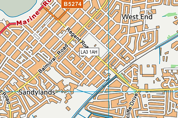 LA3 1AH map - OS VectorMap District (Ordnance Survey)