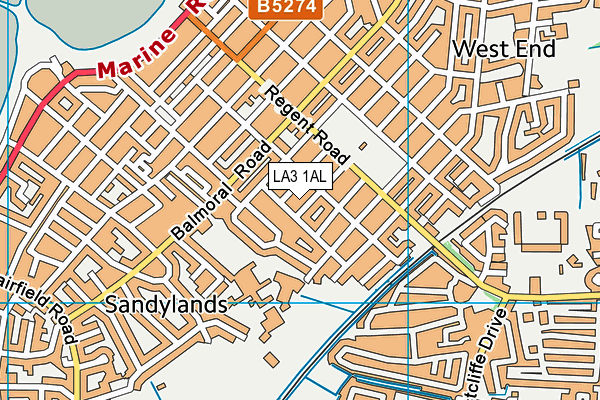 LA3 1AL map - OS VectorMap District (Ordnance Survey)