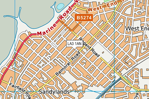 LA3 1AN map - OS VectorMap District (Ordnance Survey)