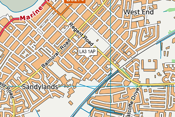 LA3 1AP map - OS VectorMap District (Ordnance Survey)