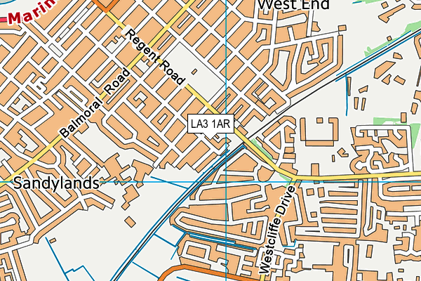 LA3 1AR map - OS VectorMap District (Ordnance Survey)