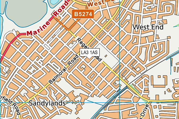 LA3 1AS map - OS VectorMap District (Ordnance Survey)