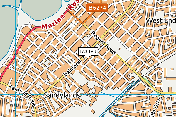 LA3 1AU map - OS VectorMap District (Ordnance Survey)