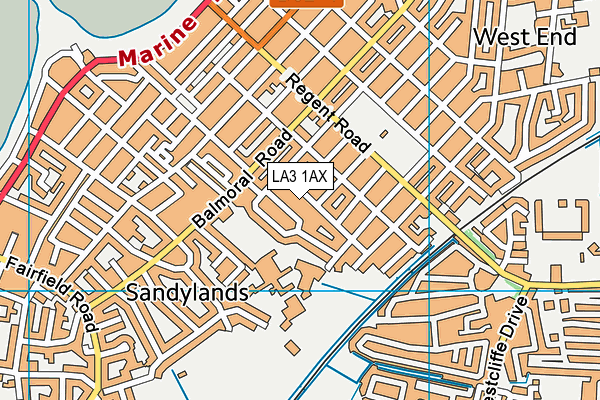 LA3 1AX map - OS VectorMap District (Ordnance Survey)