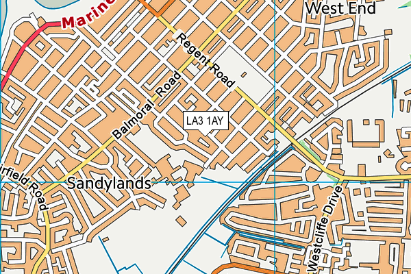 LA3 1AY map - OS VectorMap District (Ordnance Survey)