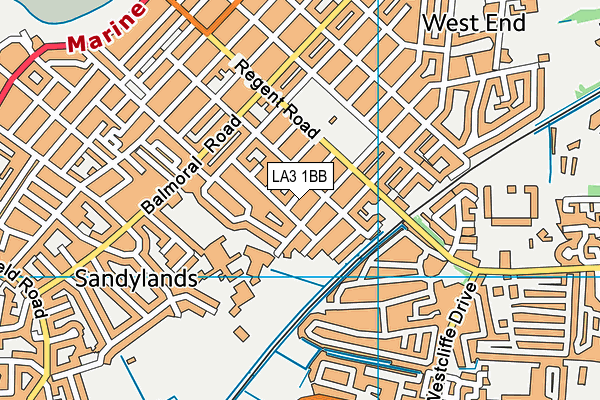 LA3 1BB map - OS VectorMap District (Ordnance Survey)