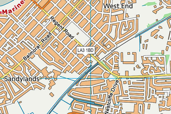 LA3 1BD map - OS VectorMap District (Ordnance Survey)