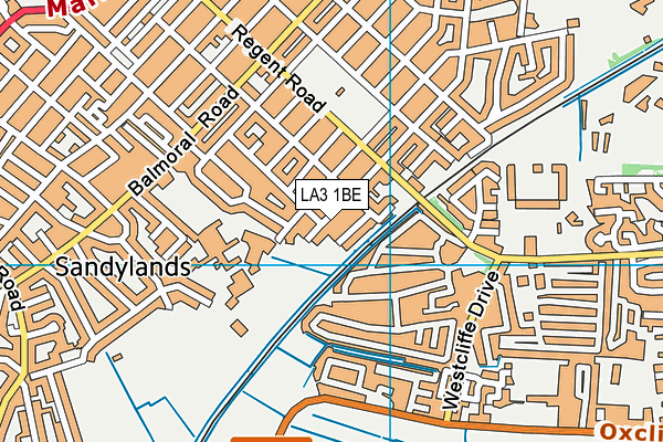 LA3 1BE map - OS VectorMap District (Ordnance Survey)