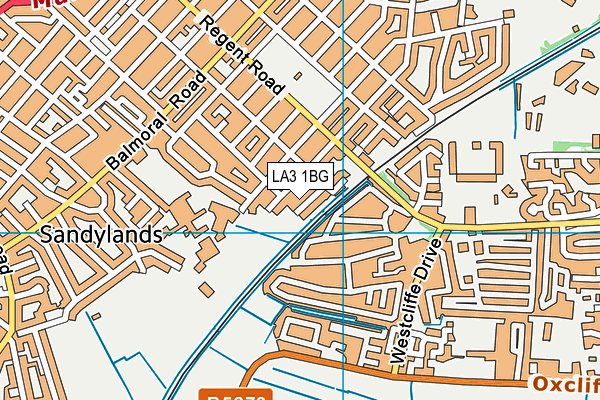 LA3 1BG map - OS VectorMap District (Ordnance Survey)