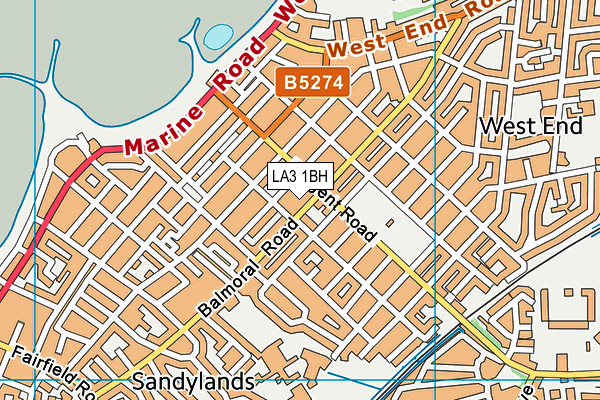 LA3 1BH map - OS VectorMap District (Ordnance Survey)