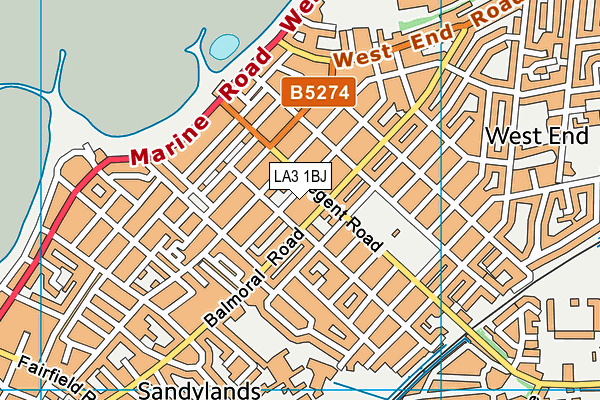 LA3 1BJ map - OS VectorMap District (Ordnance Survey)