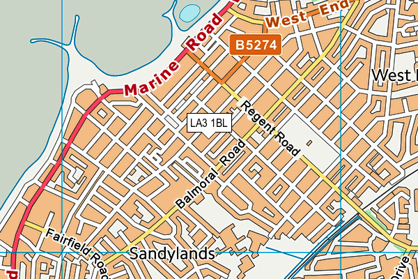 LA3 1BL map - OS VectorMap District (Ordnance Survey)