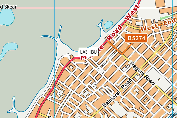 LA3 1BU map - OS VectorMap District (Ordnance Survey)