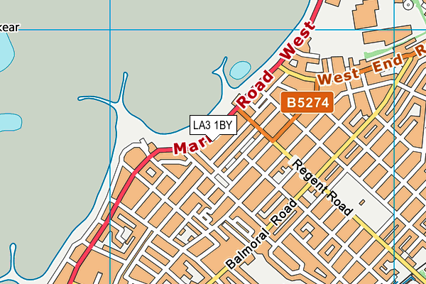 LA3 1BY map - OS VectorMap District (Ordnance Survey)