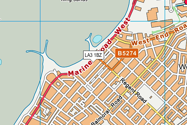 LA3 1BZ map - OS VectorMap District (Ordnance Survey)