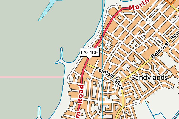 LA3 1DE map - OS VectorMap District (Ordnance Survey)
