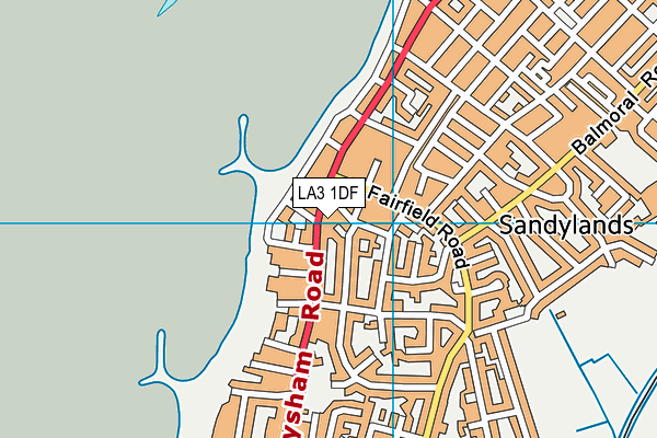 LA3 1DF map - OS VectorMap District (Ordnance Survey)