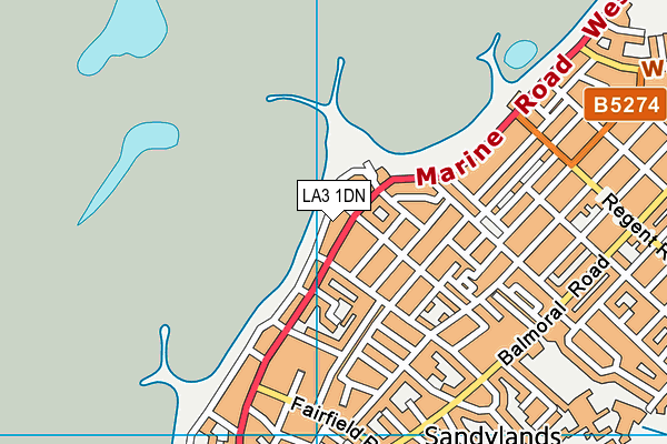 LA3 1DN map - OS VectorMap District (Ordnance Survey)