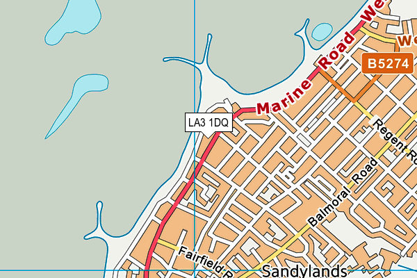 LA3 1DQ map - OS VectorMap District (Ordnance Survey)