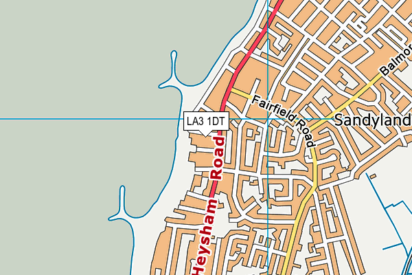 LA3 1DT map - OS VectorMap District (Ordnance Survey)