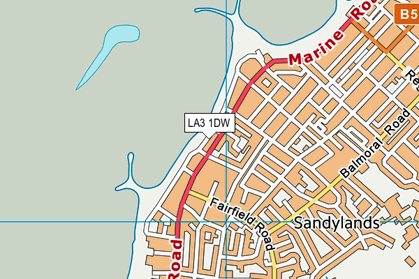 LA3 1DW map - OS VectorMap District (Ordnance Survey)