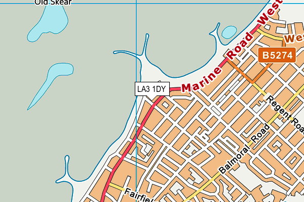 LA3 1DY map - OS VectorMap District (Ordnance Survey)