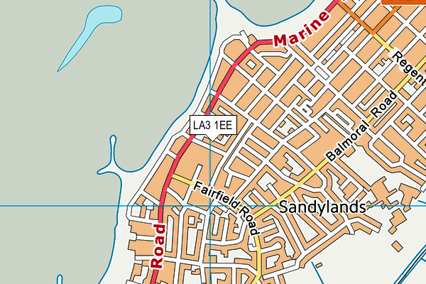 LA3 1EE map - OS VectorMap District (Ordnance Survey)