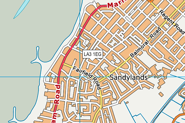 LA3 1EG map - OS VectorMap District (Ordnance Survey)