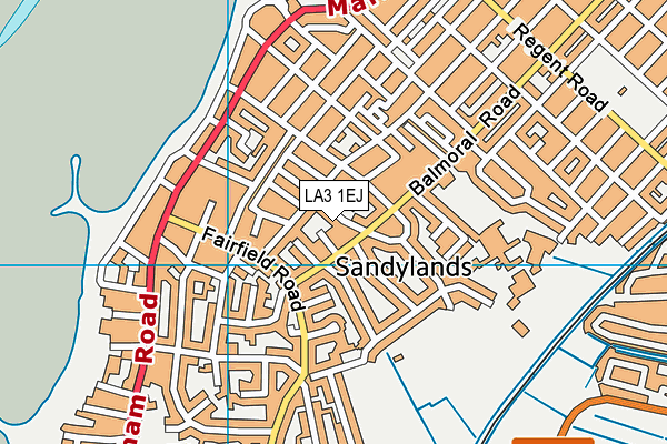 LA3 1EJ map - OS VectorMap District (Ordnance Survey)
