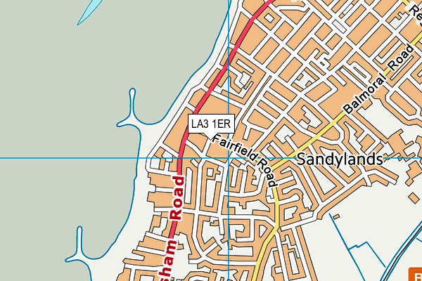 LA3 1ER map - OS VectorMap District (Ordnance Survey)