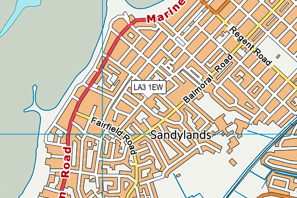 LA3 1EW map - OS VectorMap District (Ordnance Survey)