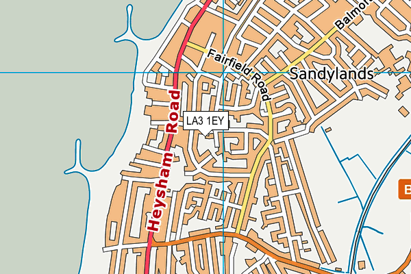 LA3 1EY map - OS VectorMap District (Ordnance Survey)