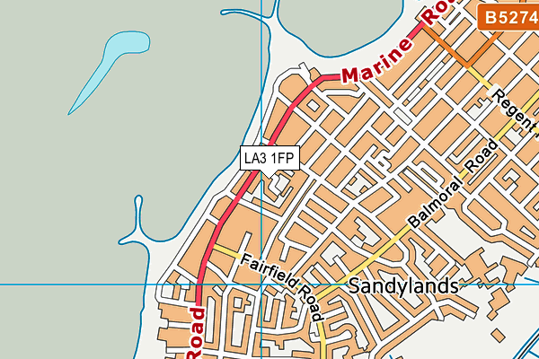 LA3 1FP map - OS VectorMap District (Ordnance Survey)