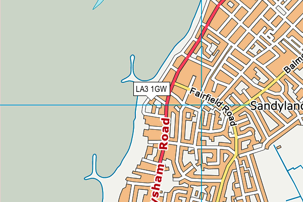 LA3 1GW map - OS VectorMap District (Ordnance Survey)