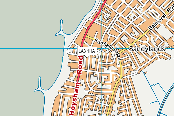 LA3 1HA map - OS VectorMap District (Ordnance Survey)
