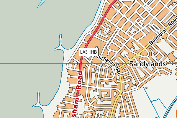 LA3 1HB map - OS VectorMap District (Ordnance Survey)